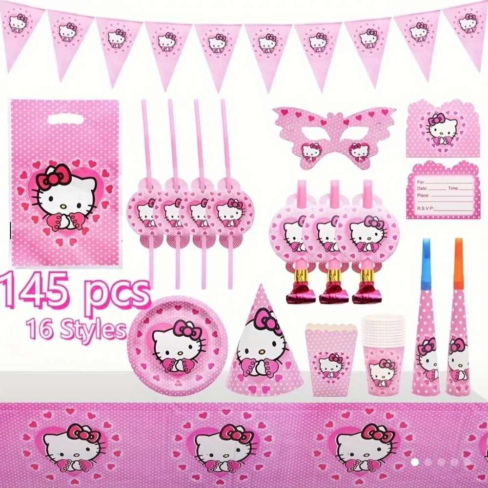 Hello Kitty Pink Party Supplies Set